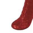 thumbnail image 4 of FSJ Women Fashion Round Closed Toe Weave Ankle Boots Crystal Chunky Block Mid Heel Sparkly Party Wedding Short Boots Shoes Size Size 11 Red, 4 of 4