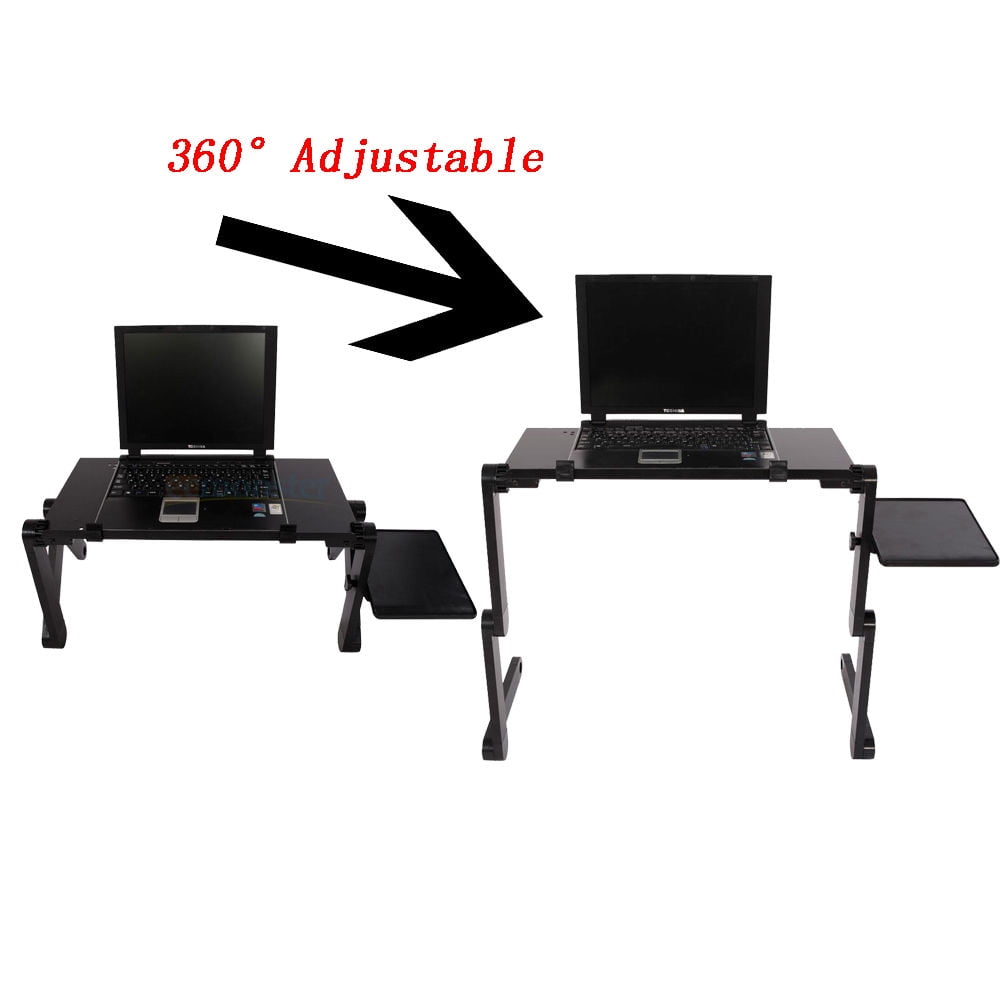 360°Folding Adjustable Laptop Notebook Desk Table Stand Bed Tray W//Mouse Tray