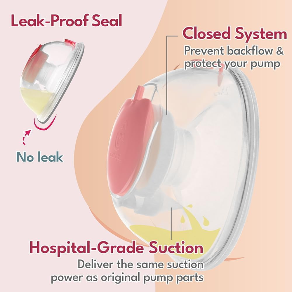 Nenesupply Handsfree Wearable Breastmilk  Collection Cups Compatible with Elvie Stride Stride 2 Breast Pumps. 24mm Silicone Flanges Pump Parts Accessories 19mm 21mm inserts
