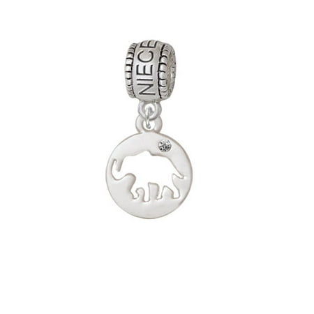 Elephant Silhouette - Niece Charm Bead