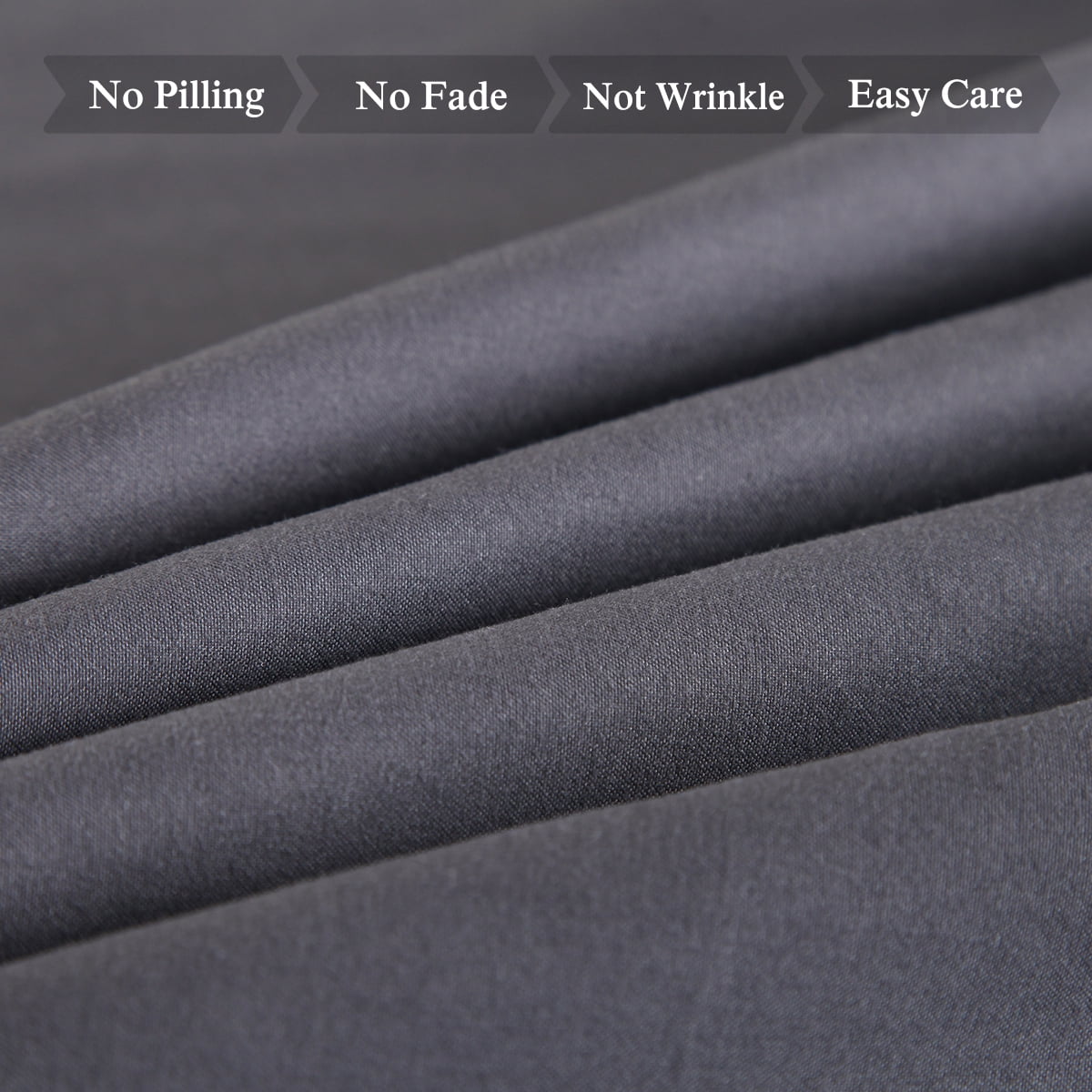 JML Bedding King Bed Sheets Set - 4 Piece Bedding - Brushed Microfiber 100% Polyester - Shrinkage and Fade Resistant - Easy Care (King, Dark Gray)