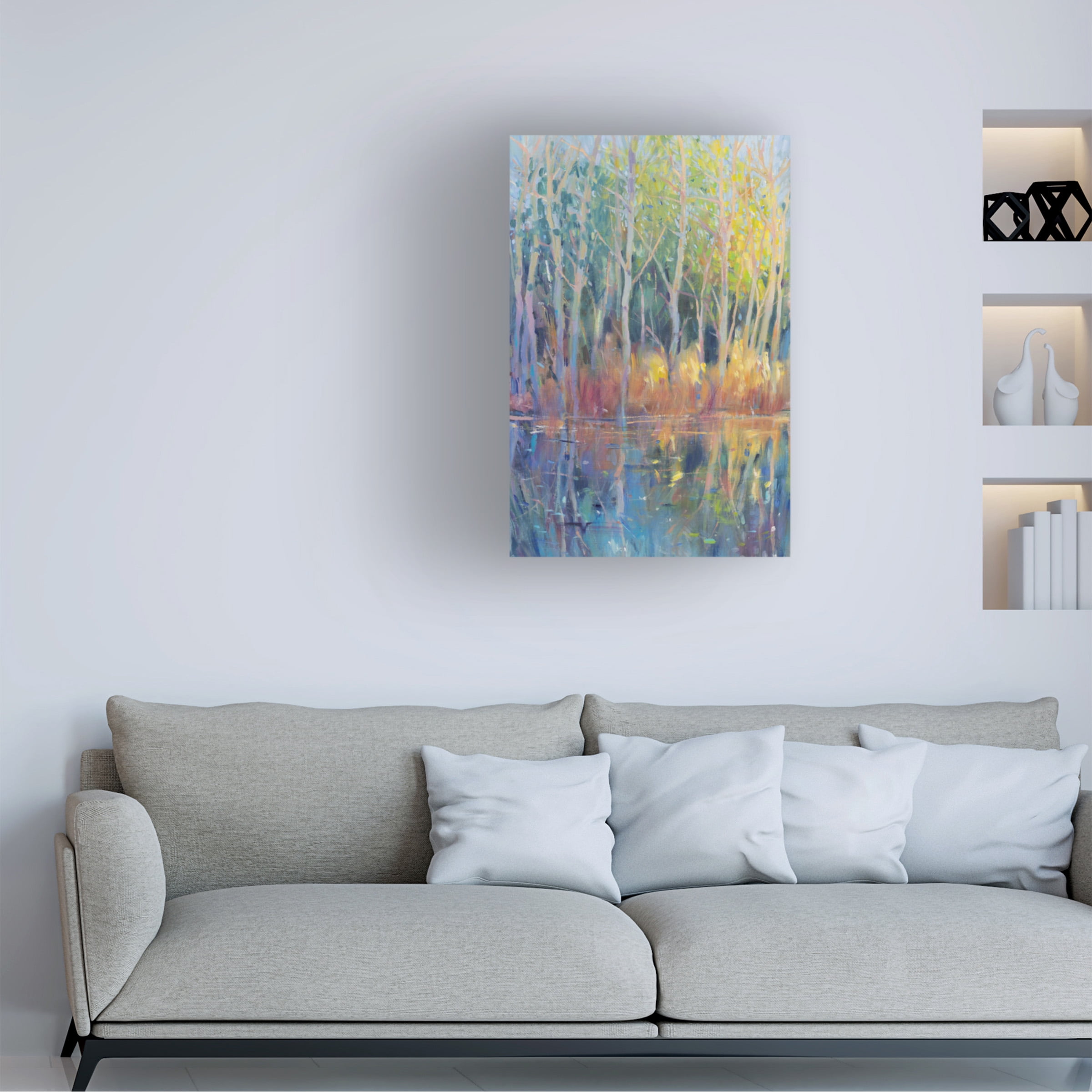 Tim OToole 'Reflected Trees II' Canvas Art