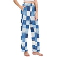 thumbnail image 2 of FORMRS Women's Pajama Pants with Pockets Soft Comfy Loungewear Sleep Bottom, Sizes S-2XL, Blue and Gray Plaid Pattern, 2 of 8