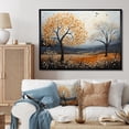 thumbnail image 1 of Designart Large Tree black framed wall art, Orange Tree Autumn Collage Acrylic I , Trees framed wall art decor, Orange Traditional black framed wall art, 40x30 inches black frame, 1 of 5