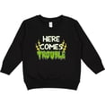 thumbnail image 2 of Inktastic Here Comes Trouble Toddler Sweatshirt, 2 of 4