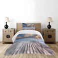 thumbnail image 4 of Ambesonne Scenery Quilted Bedspread Set 2 Pcs, Sea View Terrace Sunset, Twin Size, Pale Brown Sky Blue, 4 of 5