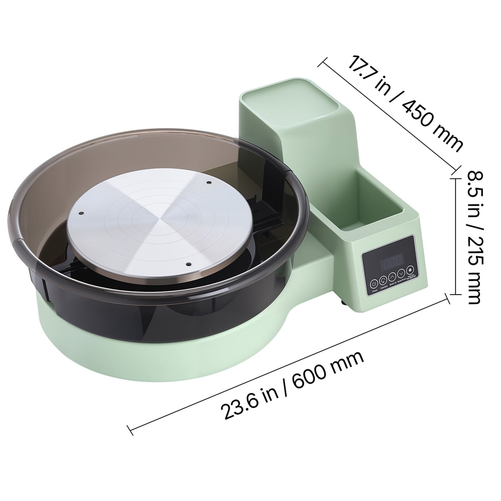 KFFKFF Electric Pottery Wheel for Adults, 14" and 11" Turntables, 450W Tabletop Ceramic Wheel with Foot Pedal, Adjustable Speed 30-300 RPM, Removable Basin, Ideal for Beginners and DIY Clay Projects