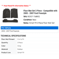 thumbnail image 2 of Floor Mat Set 3 Piece - Compatible with 2005 - 2007 Ford Freestyle 2006, 2 of 2