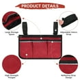 thumbnail image 2 of Uxcell Beach Chair Armrest Bag [2-Pack] - Waterproof Polyester Adjustable Straps Reflective Strip Beach [Wine Red], 2 of 2