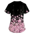 thumbnail image 3 of LHVUOA Floral Scrubs for Women Floral Print Scrub Tops Plus Size Stretch V Neck T Shirts Comfy Working Uniforms with Pockets, 3 of 3