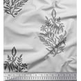 thumbnail image 1 of Soimoi Georgette Viscose Fabric Leaves & Floral Block Printed Fabric 1 Yard 42 Inch Wide, 1 of 3