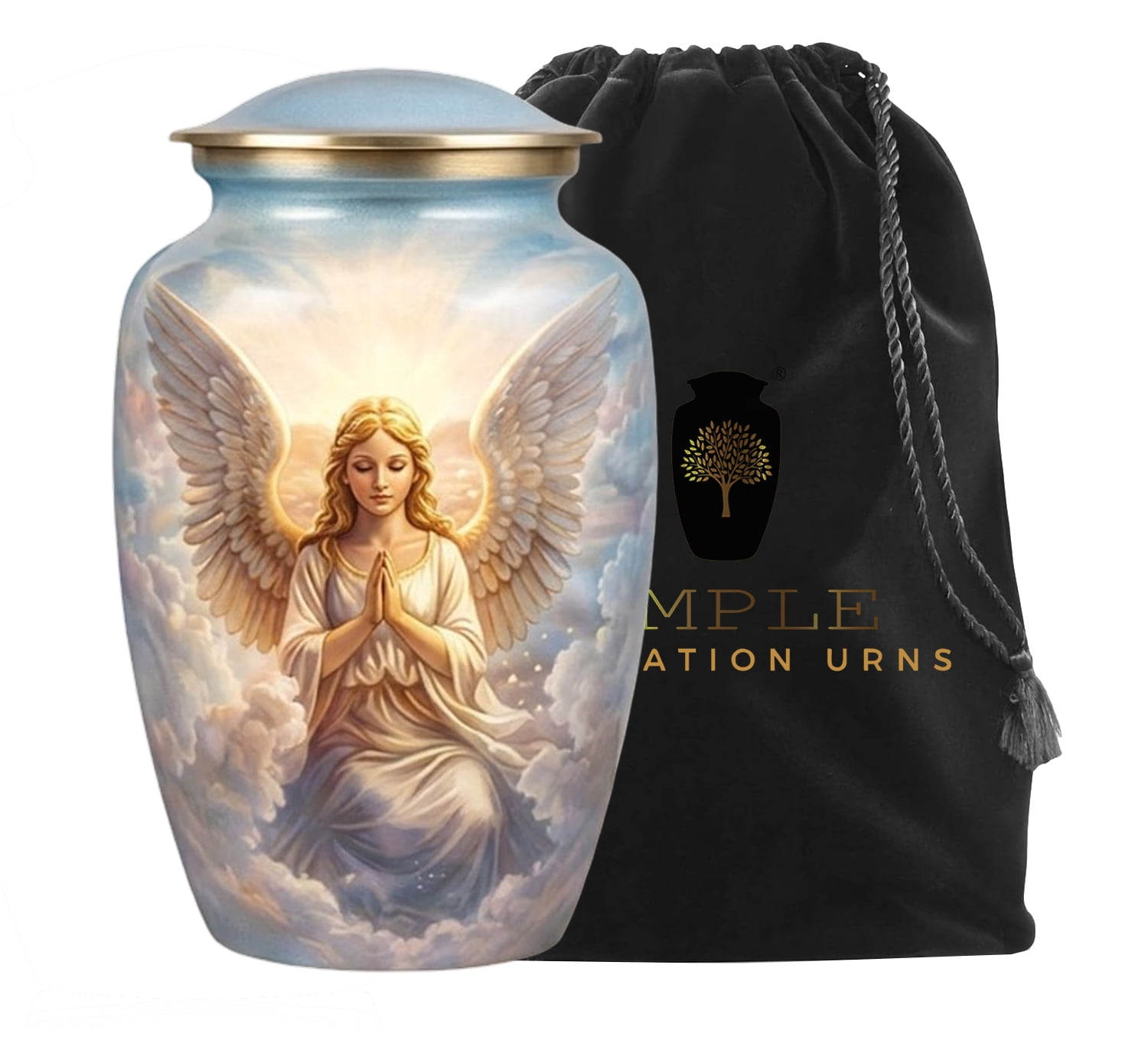 Angel Cremation Urn for Human Ashes Adult – Heavenly Memorial Funeral Urn