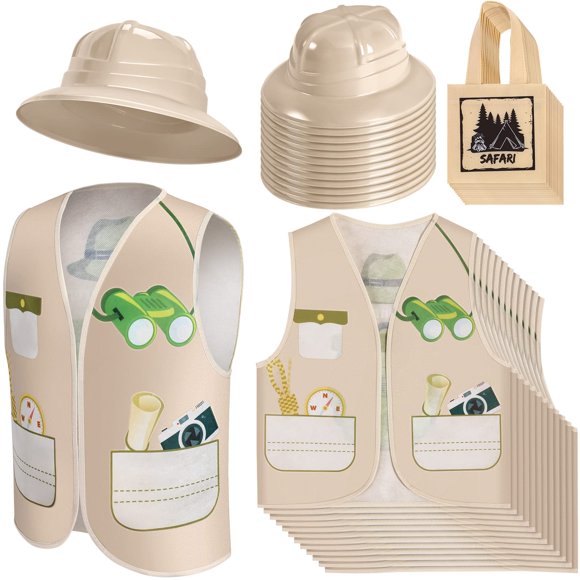 Set de disfraz Haysandy Explorer con chaleco, sombrero y bolsa de mano para niños
