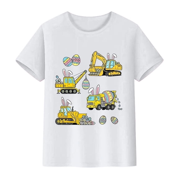 ibiyuan Boys Clothes Size 10-12 Youth Crew Neck Holiday Short Sleeve Girl Shirts Cute Print Basic Tees Lightweight Toddler Girl Summer Clothes