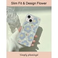 thumbnail image 4 of 2023 Plus Récent Mignon iPhone 13 Cas pour les Femmes Girly, Mode Onde Poignée Conception & Motif Floral Esthétique, Doux TPU Pare-Chocs Protection Claire Téléphone Cas pour iPhone 13 - Fleur de Myrtille, 4 of 5