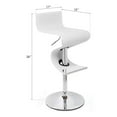 thumbnail image 3 of Pemberly Row Faux Leather Bar Stool Chair in White - Rotating Square Seat, 3 of 3