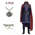 thumbnail image 3 of Disfraz de Doctor Strange Cosplay con collar anillo Steve manto rojo bata Halloween carnaval fiesta traje para niños adultos, 3 of 3