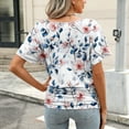 thumbnail image 2 of Women's Summer Top Casual Shirts V Neck Short Sleeve T-Shirts Fashion Floral Print Loose Blouses Pullover Spring Tunic Tops for Women, 2 of 6