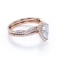 thumbnail image 3 of JeenMata Anillo de Bodas con Diseño de Halo Pavé Moissanita en Forma de Lágrima de 1,25 Quilates, Cuerpo Retorcido Infinito, Baño de Oro Rosa de 18 K sobre Plata, 3 of 6