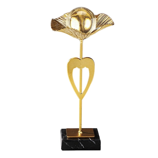 Estatua de hoja de metal, artesanía de hierro, adornos para el hogar, figura de bola coleccionable Con Amor 5x5x19.5cm