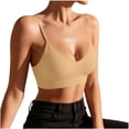 thumbnail image 3 of HVOBTTY Women's Sports Bras Solid Color Wireless Thin Adjustable Strap Outer Wear Breathable Yoga Underwear, 3 of 5