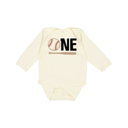 

Inktastic 1st Birthday Baseball Boys First Boys or Girls Long Sleeve Baby Bodysuit