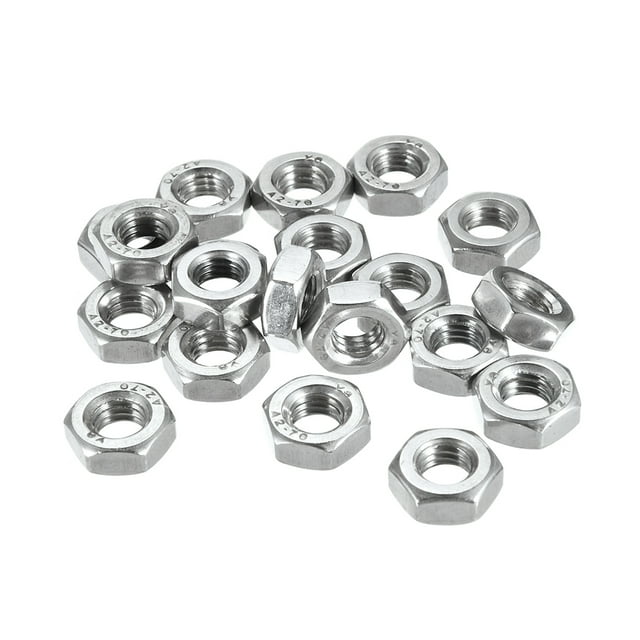 Unique Bargains M8 Metric Écrou Hexagonal Hexagonal en Acier Inoxydable 201 Ton Argent, avec une Tête Hexagonale et un Filetage Femelle à l'Intérieur. Fabriqué en Acier Inoxydable 201 pour la Résistance à la Rouille et à la corrosion. l'Ensemble Comprend 20 Pcs, Chacune avec une Largeur de Bord de 13,7 mm et une Hauteur de 5,5 mm, Convient pour Assembler Mécaniquement des Matériaux avec une Vis de machine Ou de Capuchon.
