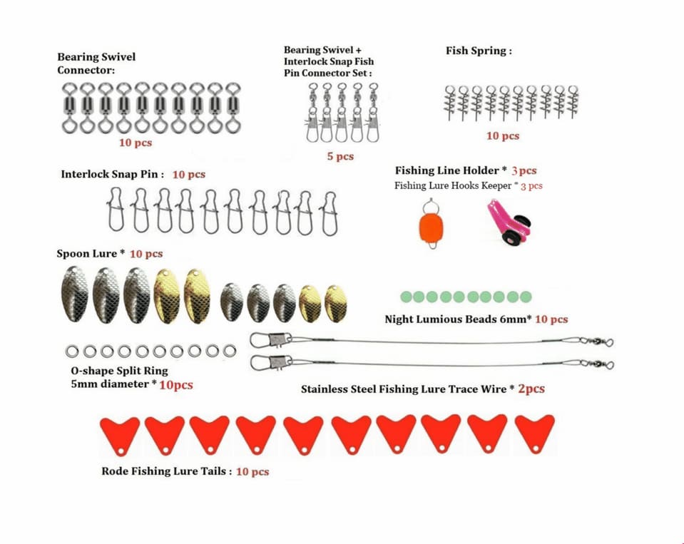 128Pcs Fishing Accessories Set Carp Catfish Freshwater Saltwater Fishing Tackle