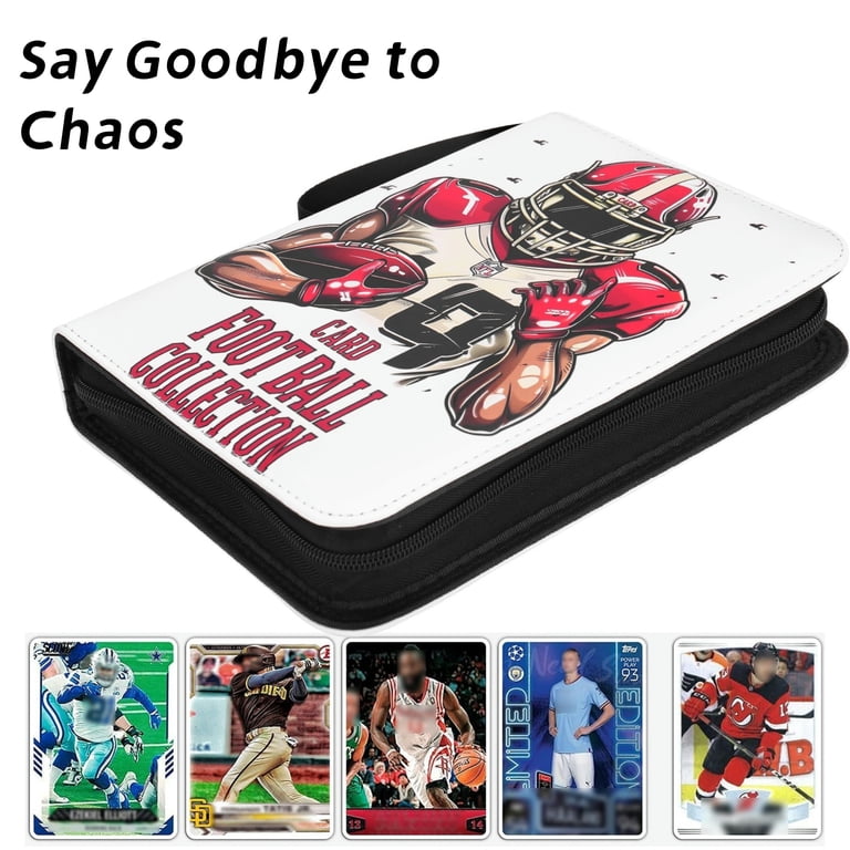 football card binder near me Amazon.com: 900 Cards Football Card Binder, 9-Pocket Card Collections Trading  Card Binder 50 Pages Double-Sided Cards Holder with Zipper 3-Ring Card  Album for Sports Football Card Sleeves Protectors : Toys & Games