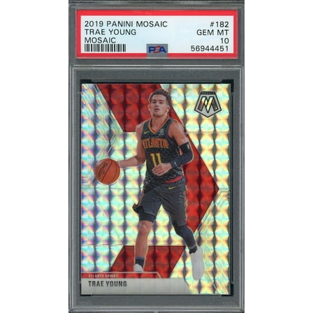 Trae Young 2019 Panini Mosaic Mosaic Basketball Card #182 Graded PSA 10