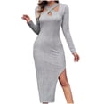 thumbnail image 4 of Suéter de cuello redondo para mujer, jersey de gran tamaño con cuello redondo, jersey de otoño de punto trenzado, manga larga, suéteres cortos gruesos, vestidos, suéter para mujer, 4 of 4