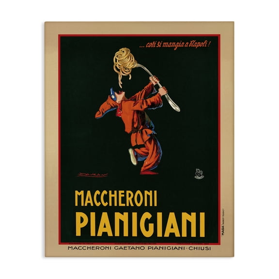 Stupell Industries Victorian Maccheroni Pianigiani Vintage Poster Canvas Art, 30 x 40, by Marcello Dudovich