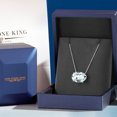 thumbnail image 5 of Gem Stone King 14K White Gold Sky Blue Simulated Aquamarine Pendant Necklace for Women | 5.70 Cttw | Gemstone March Birthstone | Oval 14X10MM | With 18 inch Chain, 5 of 6