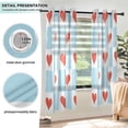 thumbnail image 3 of Yayeee Window Curtains Light Filtering 63"x42" Grommet Panel Pair Home Living Room Decor, Light Blue Checkered Heart, 3 of 7