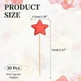 thumbnail image 2 of Uxcell Star Cupcake sticks Mini Cupcake Picks for Birthday 30 Pack Red, 2 of 7