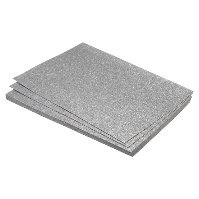 Unique Bargains Soft Felt Sheets Glitter Silver Tone 11.8 x 7.8 Inch 12 Pcs