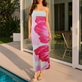 thumbnail image 2 of Youyipin womens dresses Women's Sexy Floral Print Strapless Maxi Dress Y2K Bodycon Tube Slim Fit Sleeveless Long Dress for Party Club summer dresses for women 2025, 2 of 9