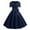 #7-Navy, variant on Pntutb Womens Plus Size,Women's A Line Flare Vintage Dress Bowknot Prom Swing Short Sleeve Polka Solid Party Dress
