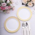 thumbnail image 4 of BalsaCircle 10 Round 7 in Beige Rose Gold Disposable Salad Plastic Plates Spiral Trim Party Tableware Decorations Supplies, 4 of 8