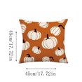 thumbnail image 3 of Fall Pumpkin Pillow Covers, Thanksgiving Decorative Pillow Case with Hidden Zipper Polyester Fabric, Autumn Harvest Home Decor for Sofa Couch Bed Bedroom, 17.7 x 17.7 Inch, 3 of 7