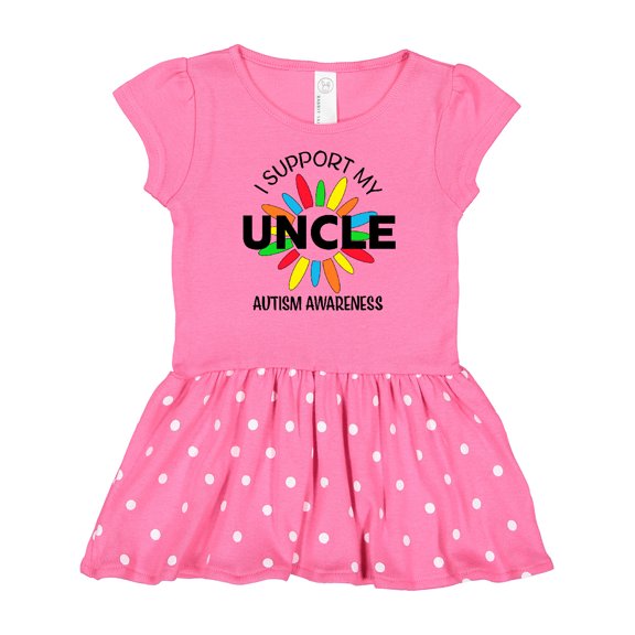 Inktastic I Support My Uncle Autism Awareness Gift Baby Girl Dress