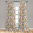 thumbnail image 5 of Ambesonne Funny Curtains, Playful Friendly Monsters, Pair of 28"x84", Multicolor, 5 of 5