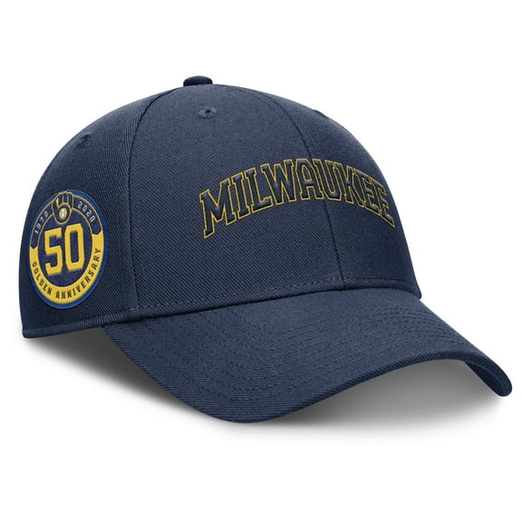Men's Nike Navy Milwaukee Brewers Rise Gaberdine Adjustable Hat