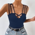 thumbnail image 6 of Jowamay Criss Cross Front Tank Tops V Neck Sexy Sleeveless Slim Fitted Tank Tops Summer Casual Shirts for Travel, 6 of 9