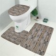 thumbnail image 2 of Brown Geometric Pattern with Arrows and Bulls Bathroom Rugs Sets 3 Piece,Toilet Cover Set,Absorbent Non Slip Bathroom Mats Sets with U-Shaped Contour Rug Toilet Rug Set, 2 of 5