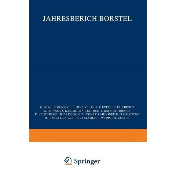 Jahresbericht Des Tuberkulose-Forschungs Jahresbericht Borstel, Book 1961, (Paperback)
