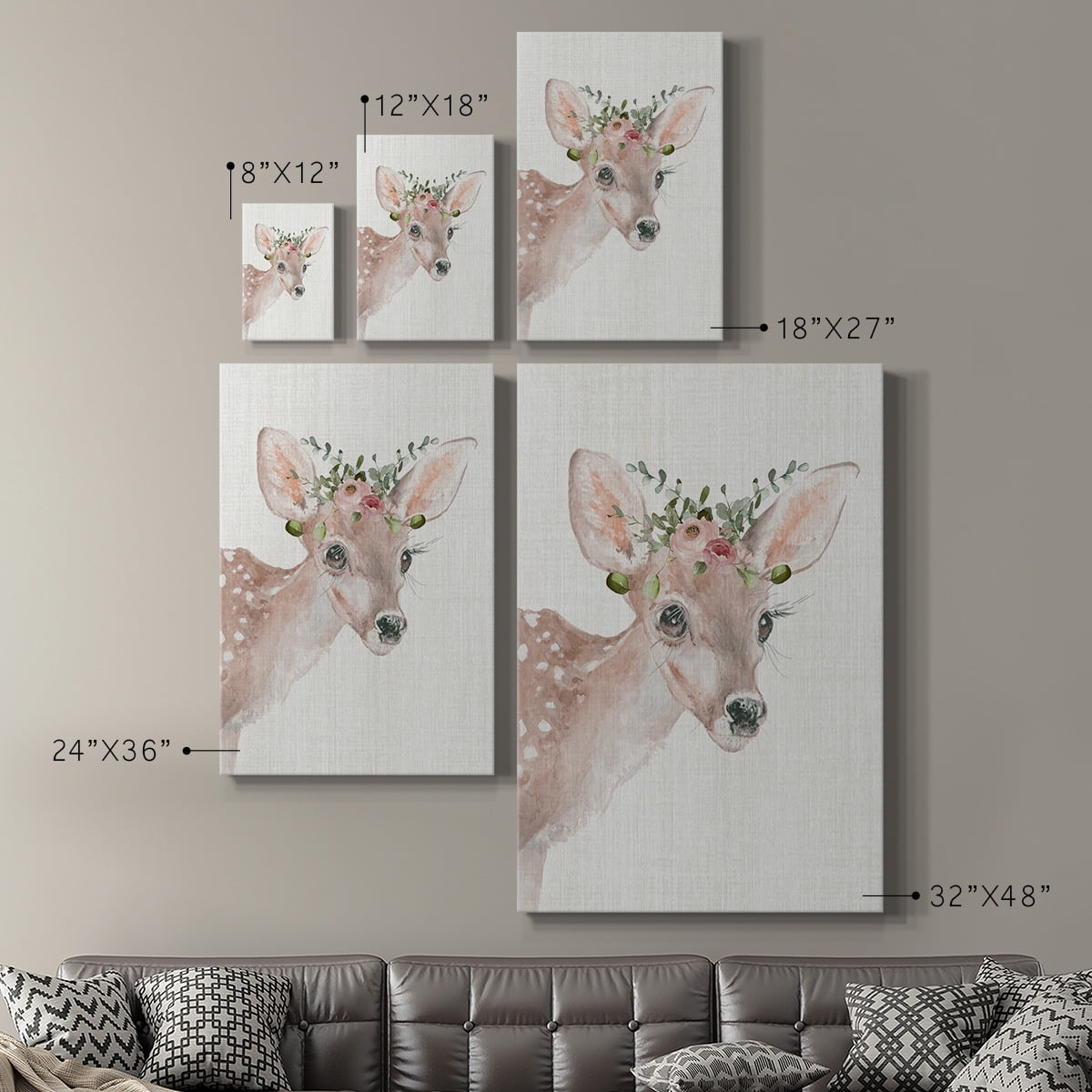 Dressy Fawn Premium Gallery Wrapped Canvas - Ready to Hang