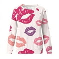 thumbnail image 3 of Birdeem Chandail à Manches Raglan et Col Rond pour Femmes, Imprimé Amour pour la Saint-Valentin, 3 of 12