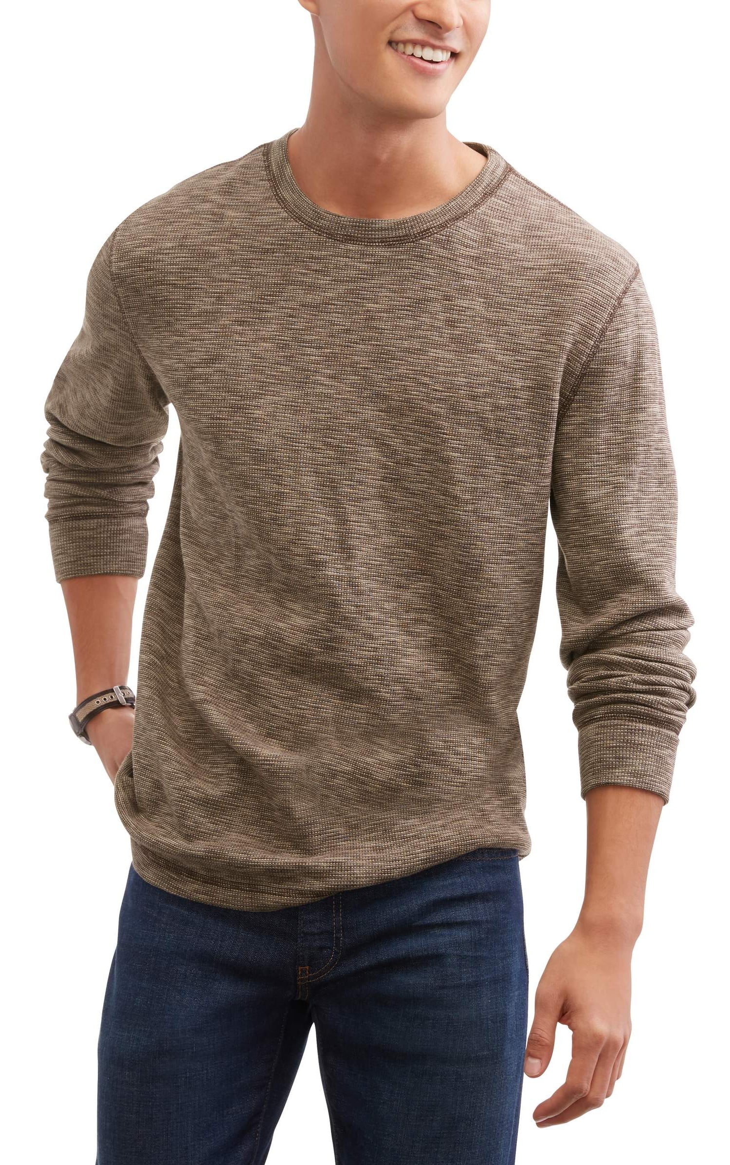 Faded Glory Men's Long Sleeve Thermal Crew Sweatshirt