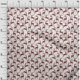 thumbnail image 3 of oneOone Cotton Poplin Maroon Fabric Christmas Reindeer Lumberjack Dress Material Fabric Print Fabric By The Yard 42 Inch Wide, 3 of 6
